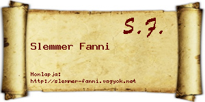 Slemmer Fanni névjegykártya